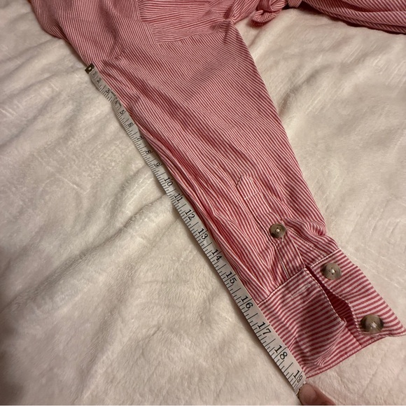🌸 Free People Pink Striped Button-Front Shirt Dress‎ - Small, Old Money - Picture 11 of 13
